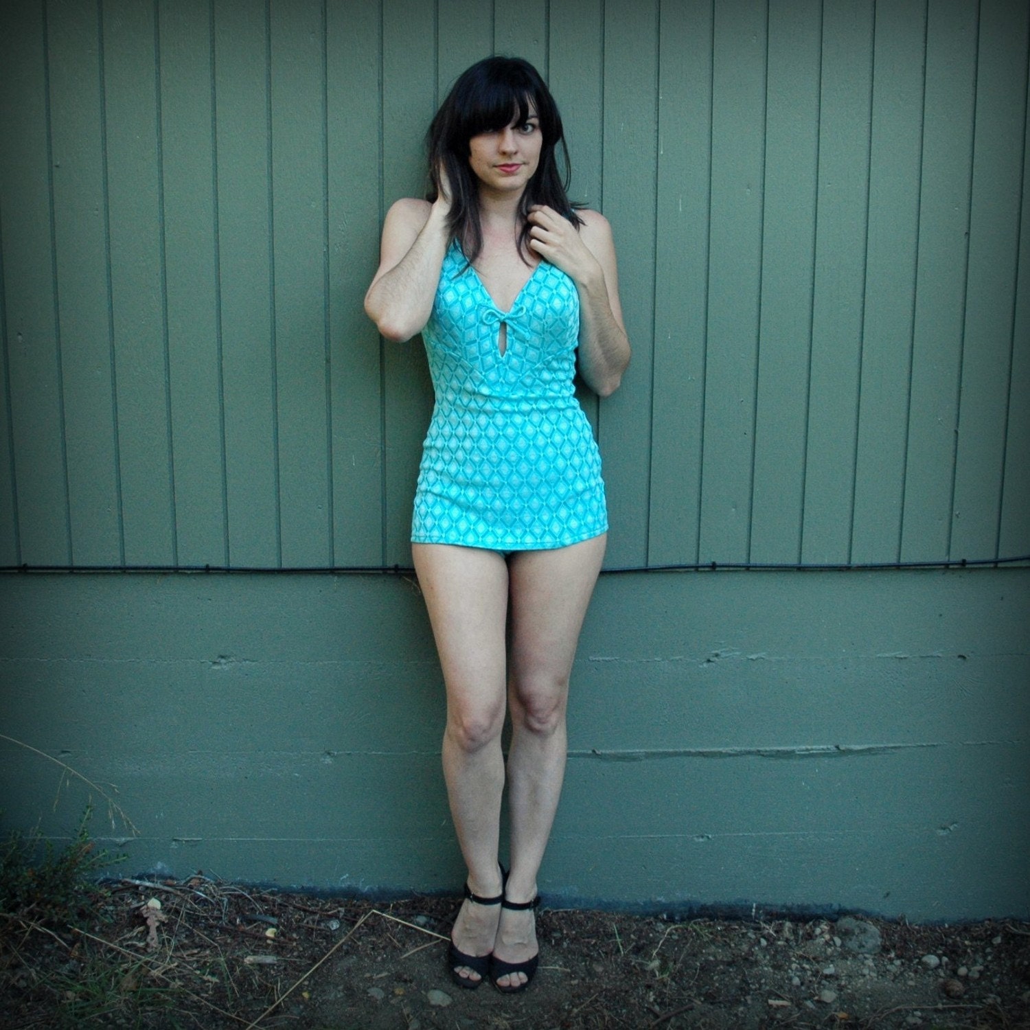 1960s Vintage Turquoise Catalina Maillot Swimsuit SALE