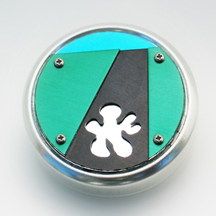 Metal Pillbox / Tin / Container with Anodized Aluminum Design - On The Road