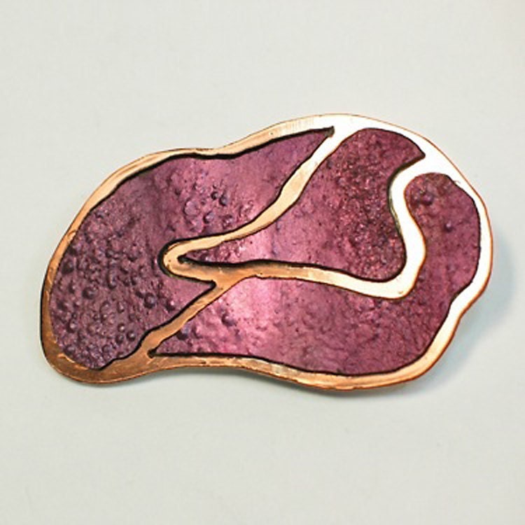 Anodized Aluminum Pin / Brooch - Melted Puzzle