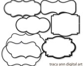 Label Clipart Clip Art Labels and Frames commercial use (set 6)