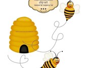 CLIP ART - Honey Bees -  Commercial and personal