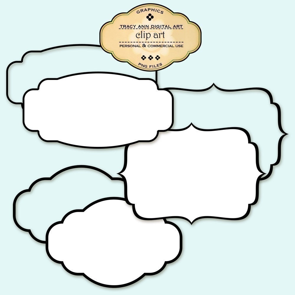 Clip Art Labels and Frames commercial use (2)
