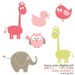 Animal Clip Art NEW baby animal clipart - giraffe elephant clip art - Set 2