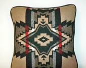 Southwest Pillow Decorator Throw Lodge Cabin Tan Black Blanket Weight Wool