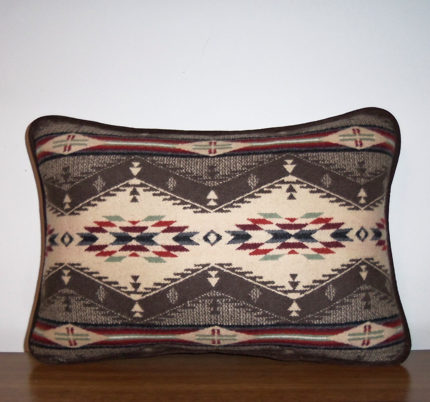 Wool Lumbar Pillow Cushion Lodge Cabin Decorator Spirit of the People