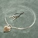 Silver Discreet Neckwire BDSM Slave Collar LARGE- Heart Lock (COL 136)