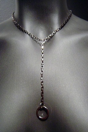 Sexy Drop Ring Chain Necklace in Gunmetal