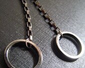 Drop Ring Chain Earrings in Silver