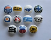 Hand painted custom train logo drawer pull knobs