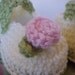 Hat and Bootie Set Knitted Ivory Pixie Hat with Pink Rosette Booties NB to 12 mo sizes Adorable photography prop by cmu55