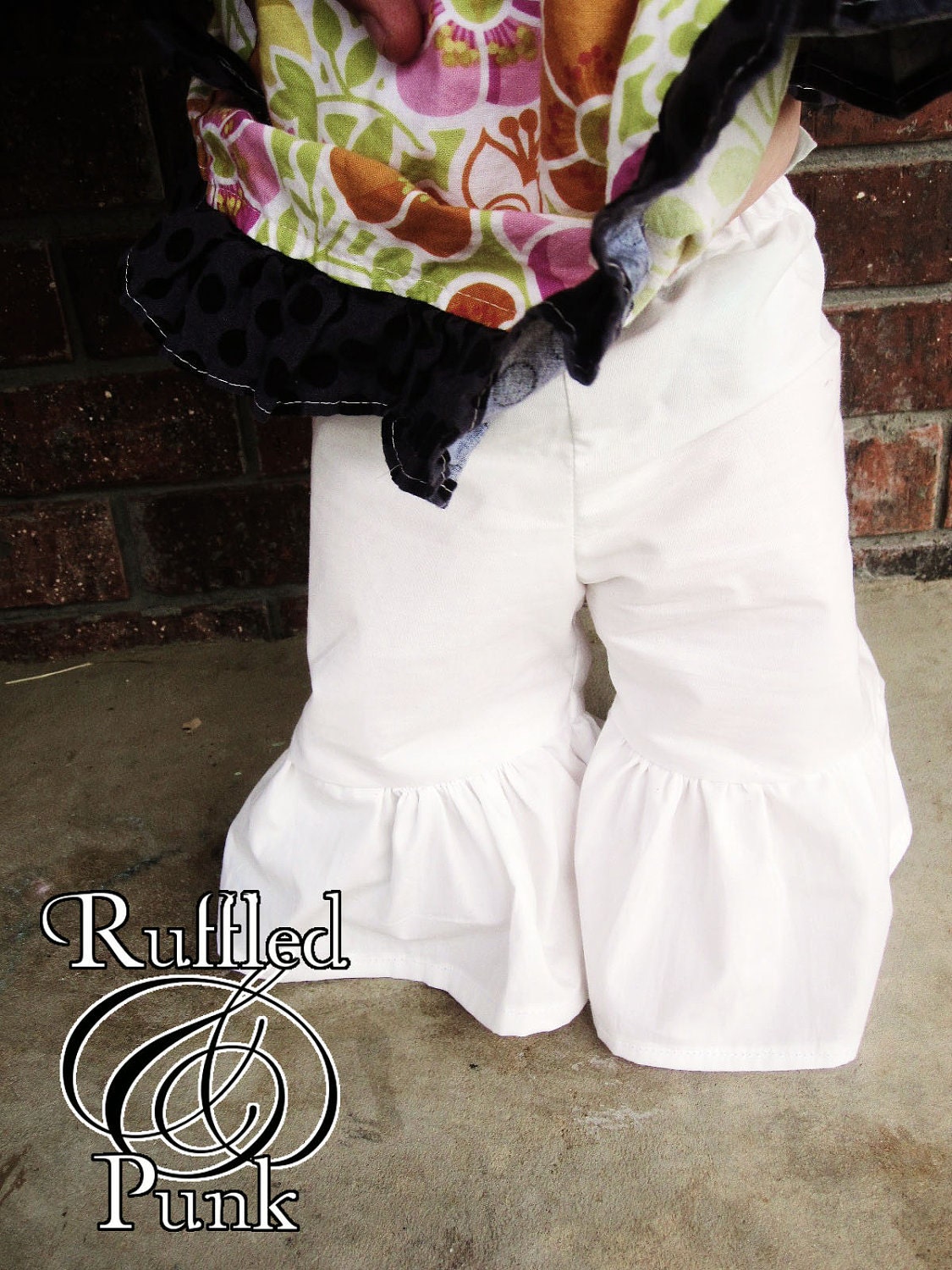 Ruffle Pants, Basic White, Ruffled Pant, Childrens Clothing, sizes 3T - 4T
