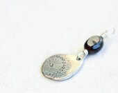 fine silver pendant, pmc, precious metal clay, garnet, whisper