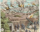 Old 1914 WWI French Game PRINT - La Guerre Moderne . Awesome 1914 - WWI Vintage French game board print