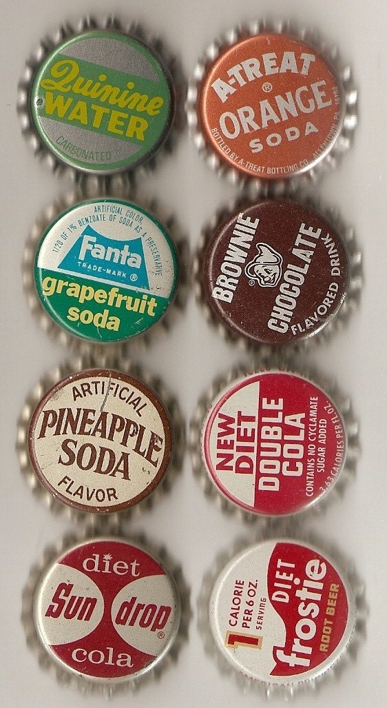 34 Different Unused Old SODA ,CORKS, BOTTLECAPS Collection