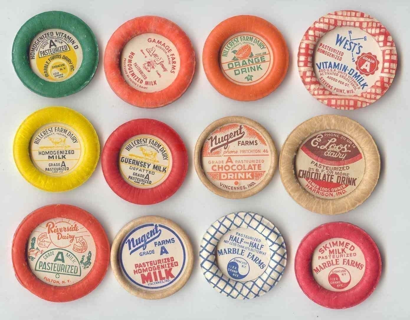 66 DIFFERENT Old MILK CAPS - DAIRY , JUICE, ETC.