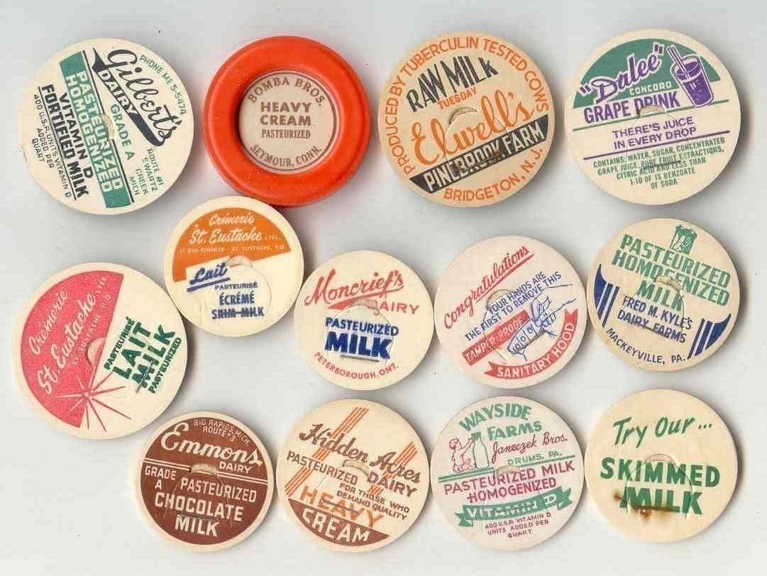 66 DIFFERENT Old MILK CAPS - DAIRY , JUICE, ETC.
