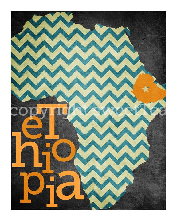 ethiopia. an art print on metallic paper.