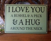 I Love You Wood Wall Sign Painted Children Decor Nursery or Wedding Plaque