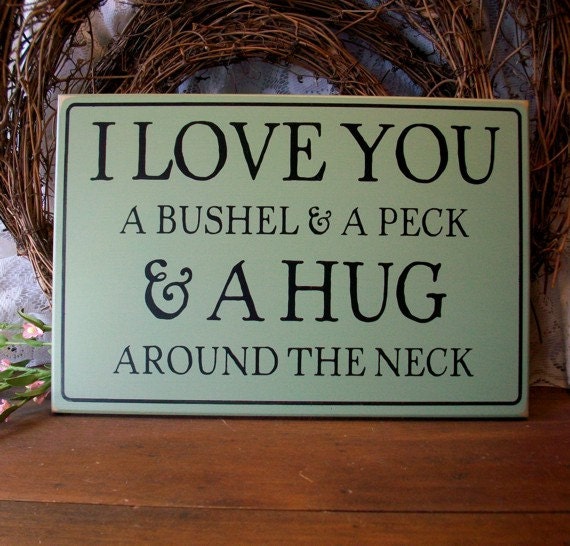 I Love You Wood Wall Sign Painted Children Decor Nursery or Wedding Plaque