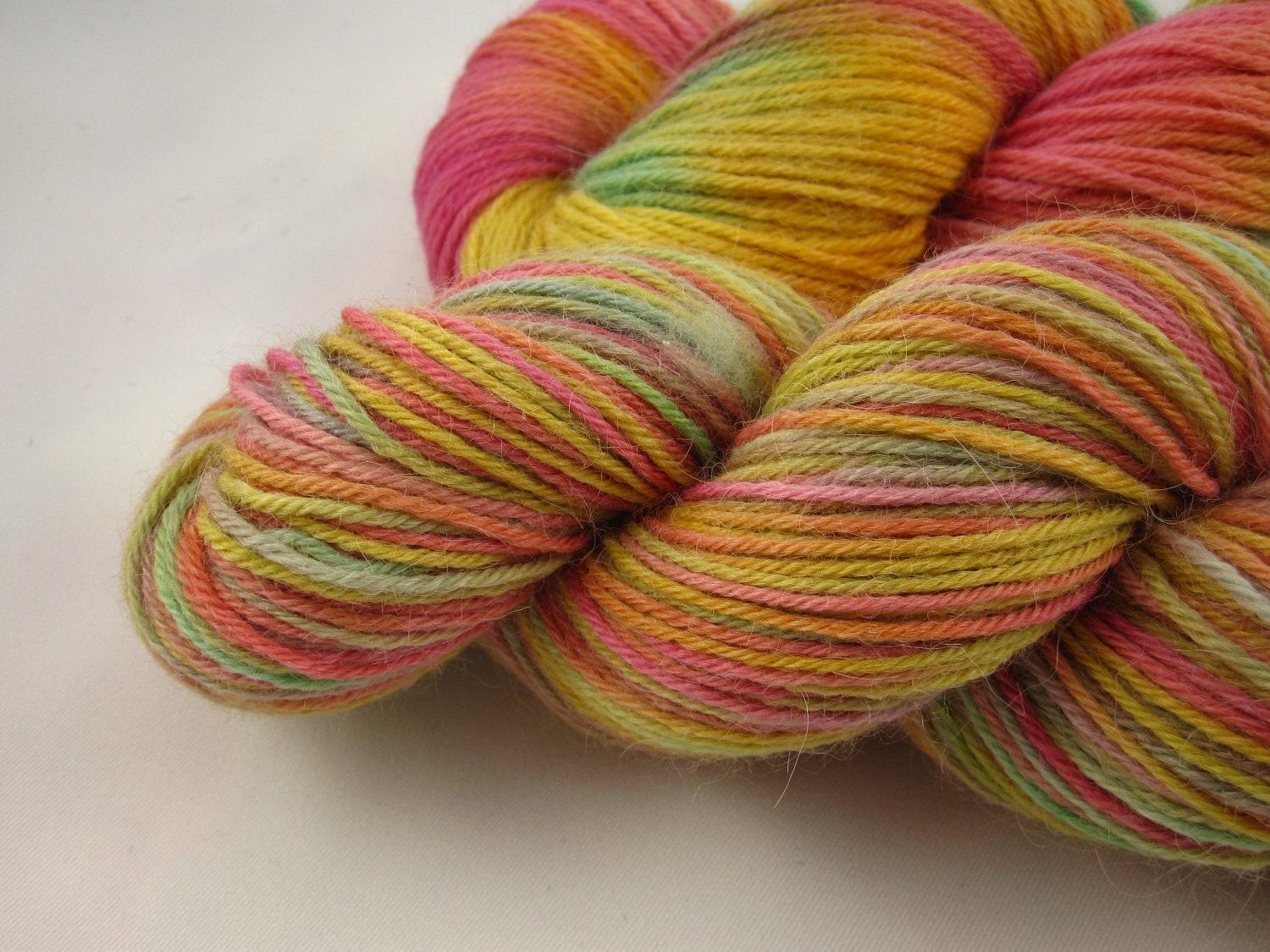Merino/Suri Alpaca Sock Yarn-DK Weight-Hand Dyed Superwash-327 Yards, 100 grams-Raspberry