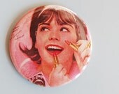 Pink tennager-RETRO-Cosmetic ad  pocket mirror