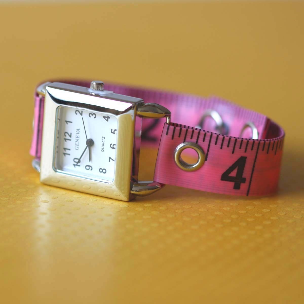Tape Measure Watch in Pink