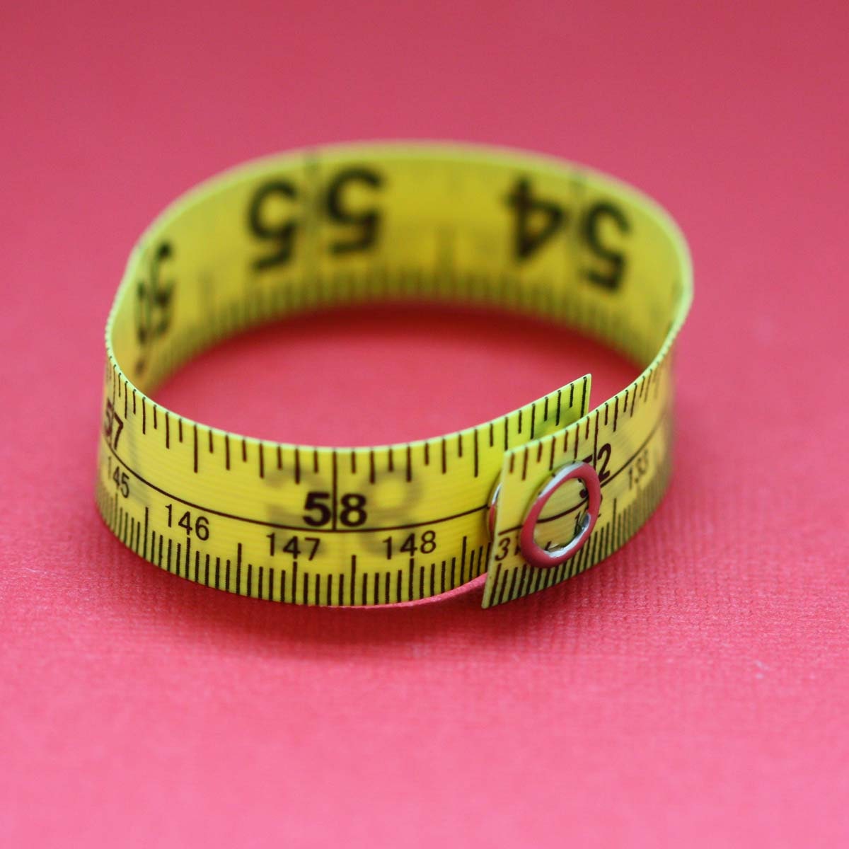 Tape Measure Bracelet in Bright Yellow