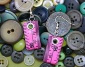 Tape Measure Earrings in Pink
