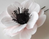 CLAYCRAFT by DECO Blush Pink Anemone Hair Flower as seen in Southern Weddings Magazine