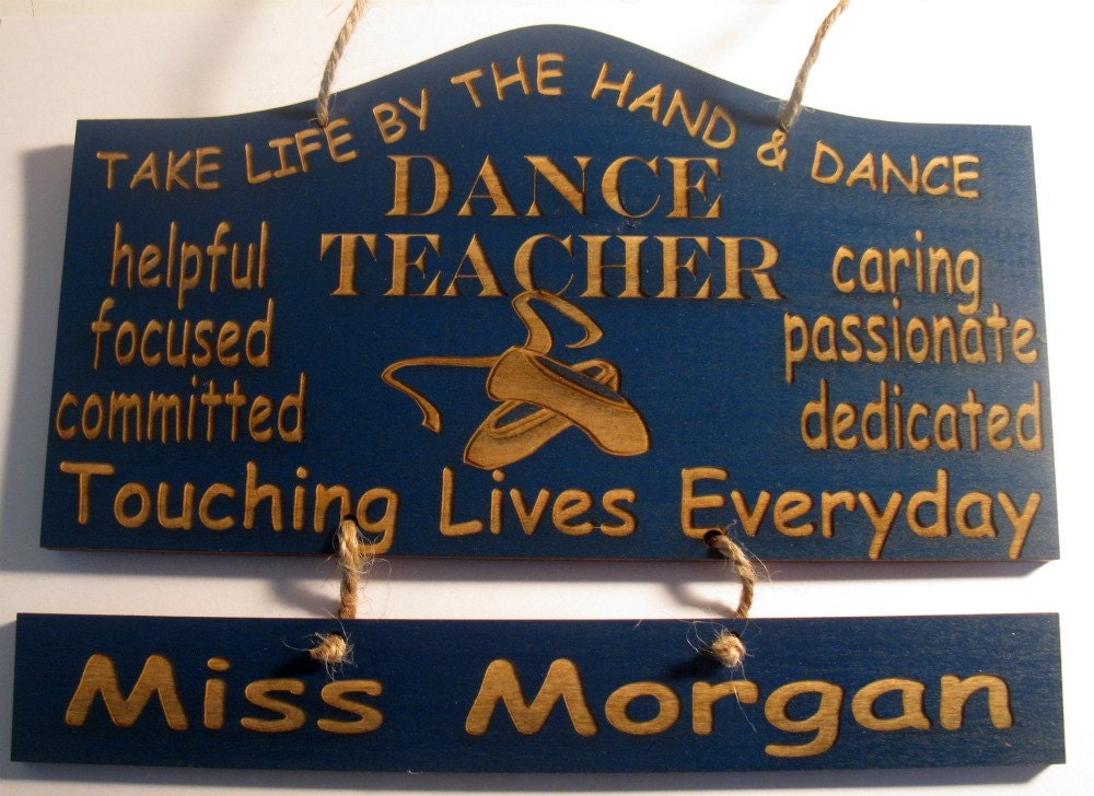 Personalized Wooden Dance Ballet Teacher Wall Hanging
