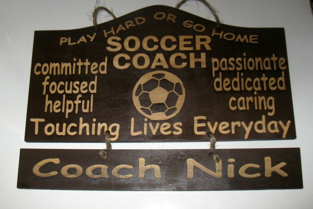 Personalized Wooden Soccer Coach Wall Hanging