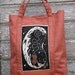 Reusable shopping tote - Earth Bean - screenprinted and painted