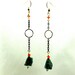 Raw Apatite Earrings with Black Washed Gold Chain and Carnelian Gemstones