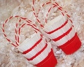6  Red White Christmas Crepe Paper Party Favor Easter Valentines Day  Basket Candy Nut Cups USA