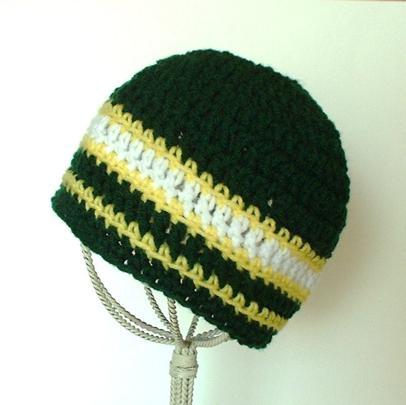Childs Green Bay Packers Team Colors Striped Beanie
