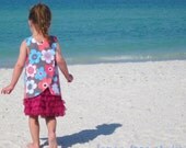 Blue Flora  -- a Reversible Pinafore (Simply Sweet Collection)