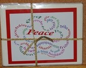 Card, Fred is Peace, five peace notecards by margueritemanor on etsy