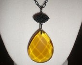 32-inch Necklace with Faceted Citrine Quartz Briolette