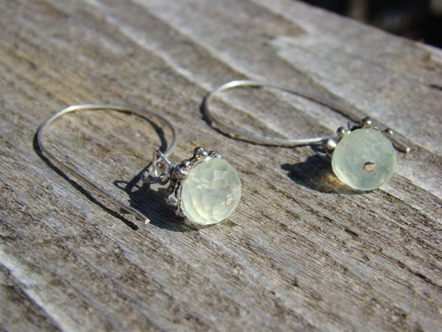 Moss --- Sterling Silver And Prehnite Earrings