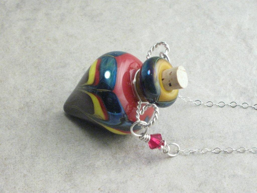 Sale --- Lampwork Poison Bottle Necklace