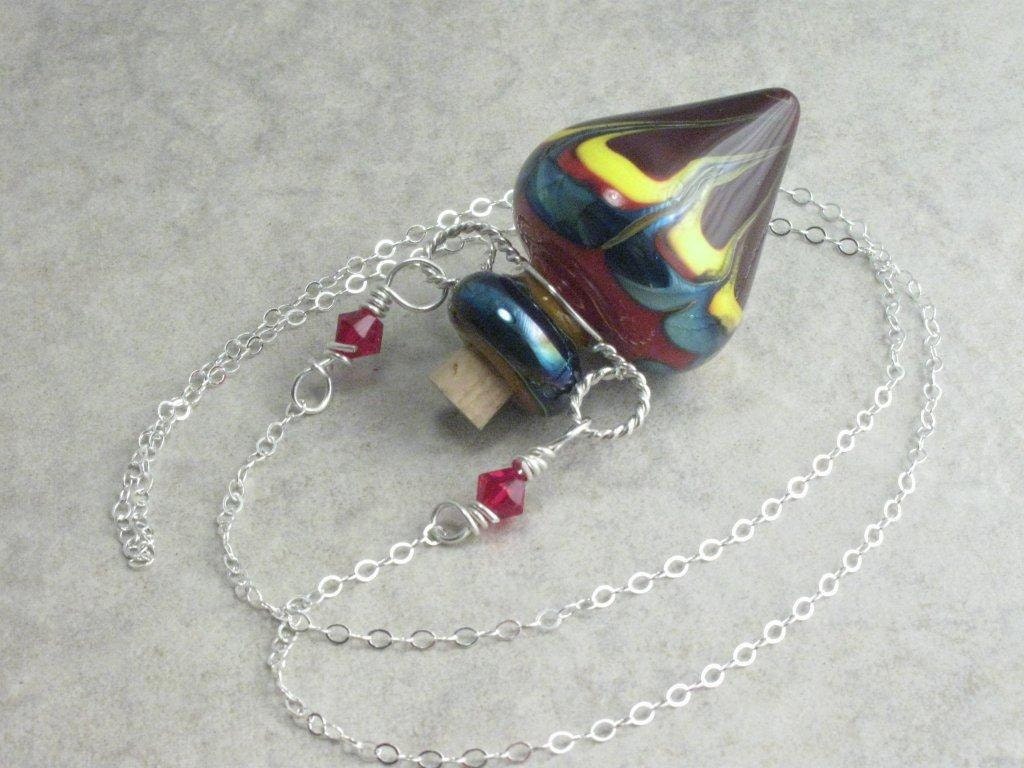 Sale --- Lampwork Poison Bottle Necklace