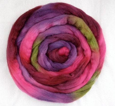 Handpainted Rovings -- Polwarth Wool and Silk
