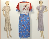 Flower of the East - 1940's style rayon dress - Women's size 12