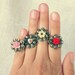 RESERVED FOR CARMEN Flower Filigree ring, beige daisy flower, english garden, rétro style, Autumn colors