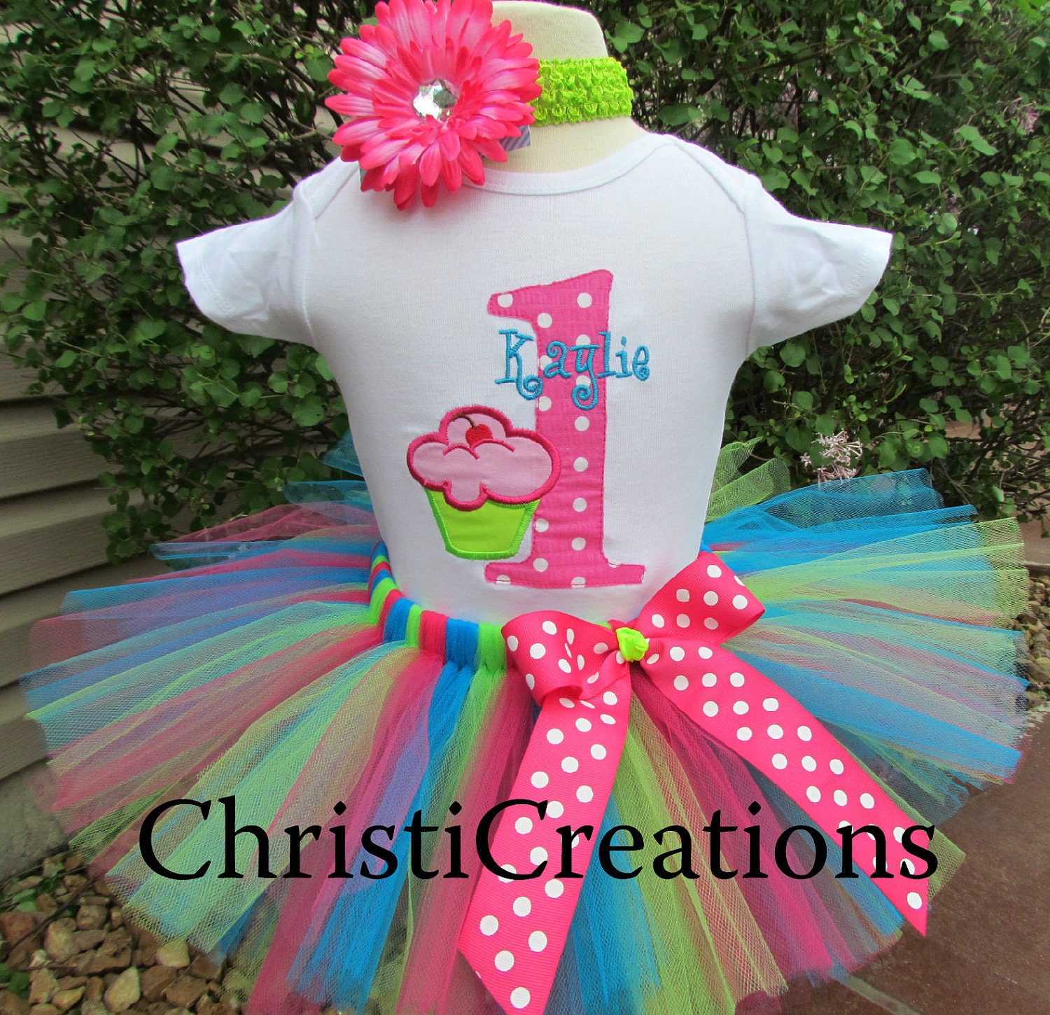 Tutu Much Fun Cupcake 1st Birthday Custom Made Birthday Tutu Set Great for Party or Photo Prop