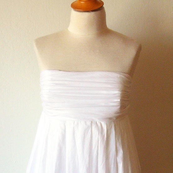 White Strapless Wedding Gown, Made to Order