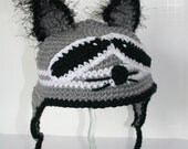 RACCOON Ear Flap Hat Crochet PATTERN      NEW Design by HipChickCrochet
