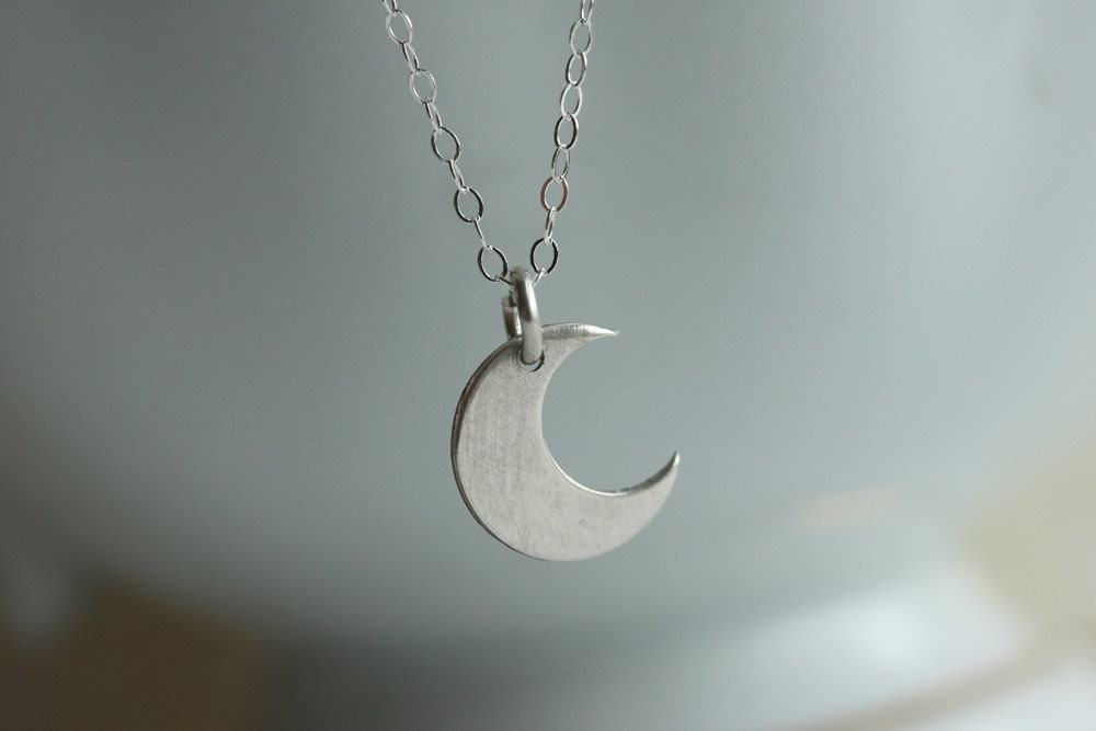 Cresecent Moon Necklace - Sterling Silver Small Charm Necklace - Simple Everyday Jewelry - Fine Sterling Silver Chain