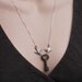 LOVE Bird Necklace, Antique Key Necklace, Vintage Skeleton Key Necklace with Silver Birds