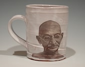 Handmade mug featuring Gandhi - rothshank